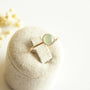 Bague créatrice Aventurine plaqué or reflet