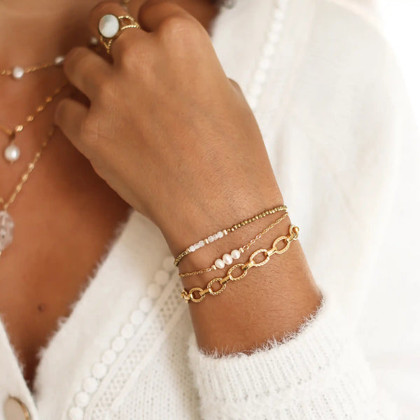 bracelet créateur Apsara laiton doré ensemble