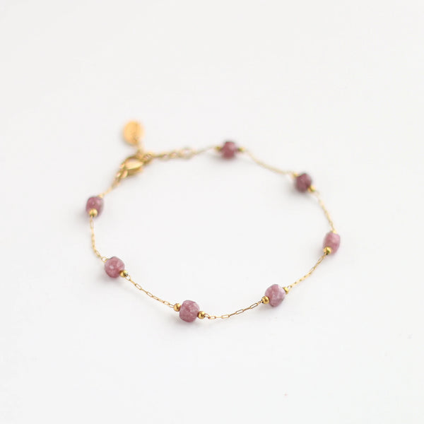bracelet créateur chaine tourmaline rose reflet