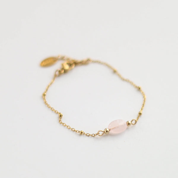 Bracelet créateur quartz rose acier reflet