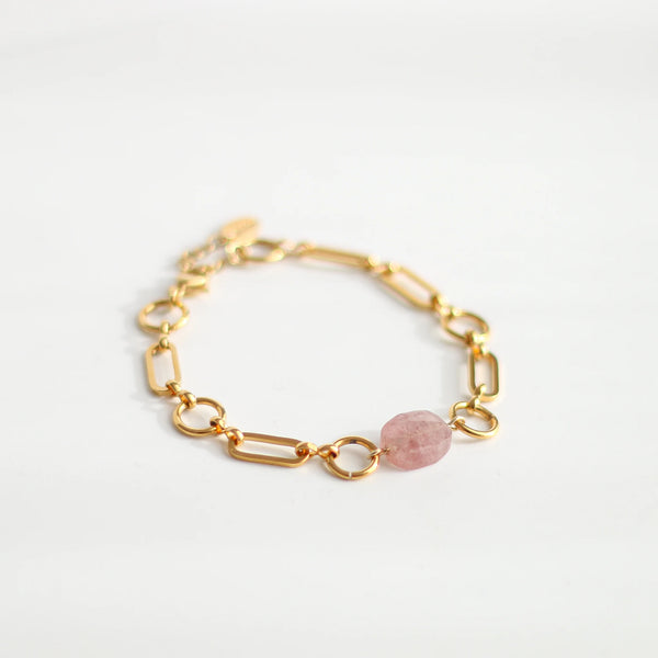 bracelet créateur quartz fraise reflet