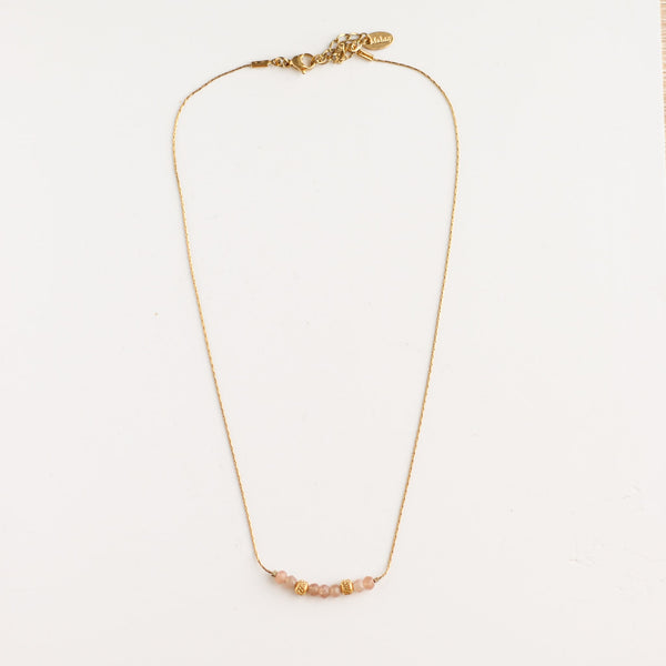 collier pierre de soleil acier longueur